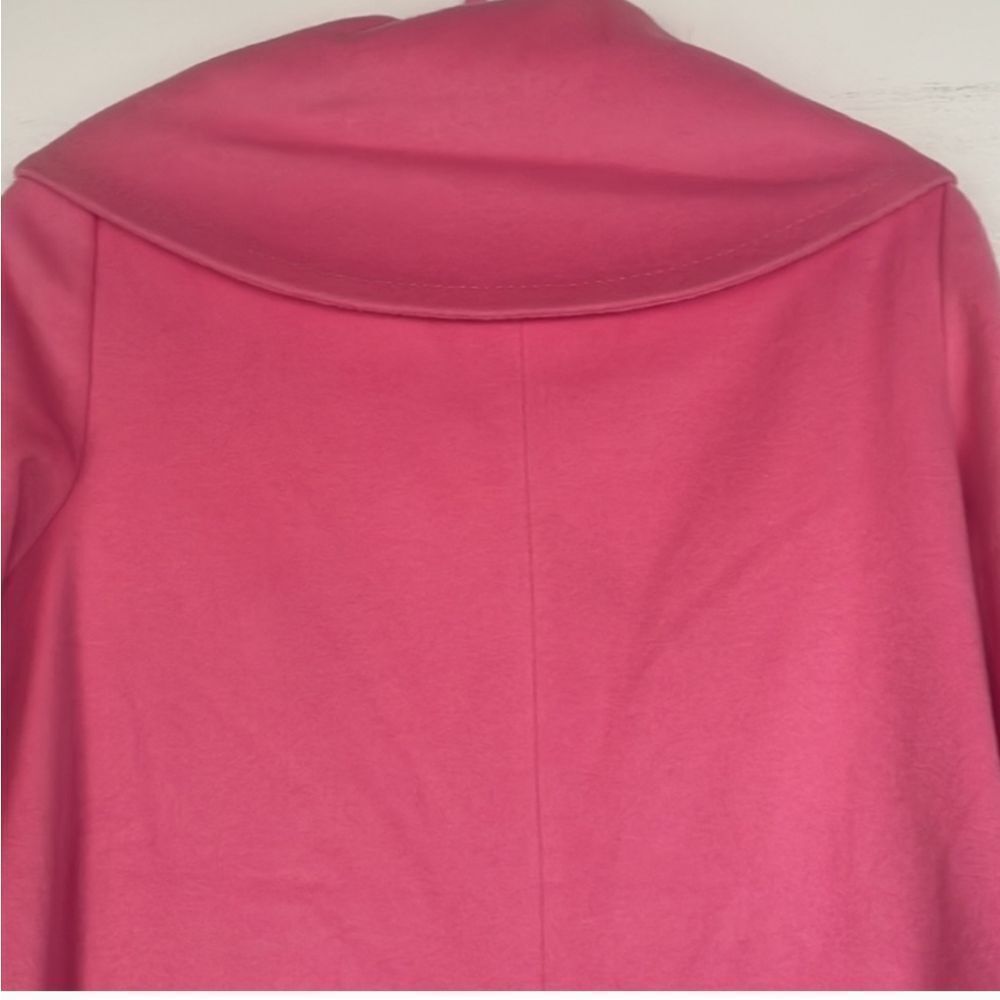 Pink Tartan Cotton Candy Pink Cashmere Wool Coat L - Picture 6 of 16